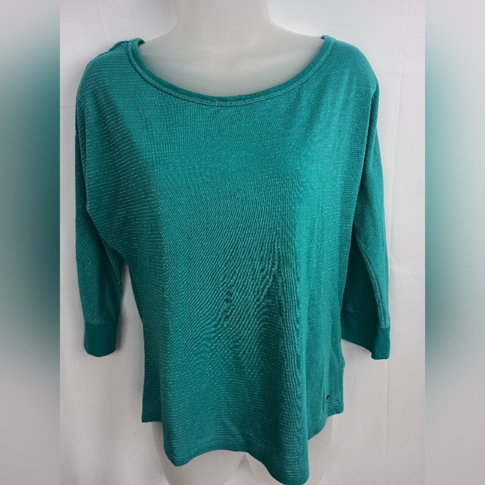 AEROPOSTALE Teal And Silver Shimmering Shirt(#1,262)